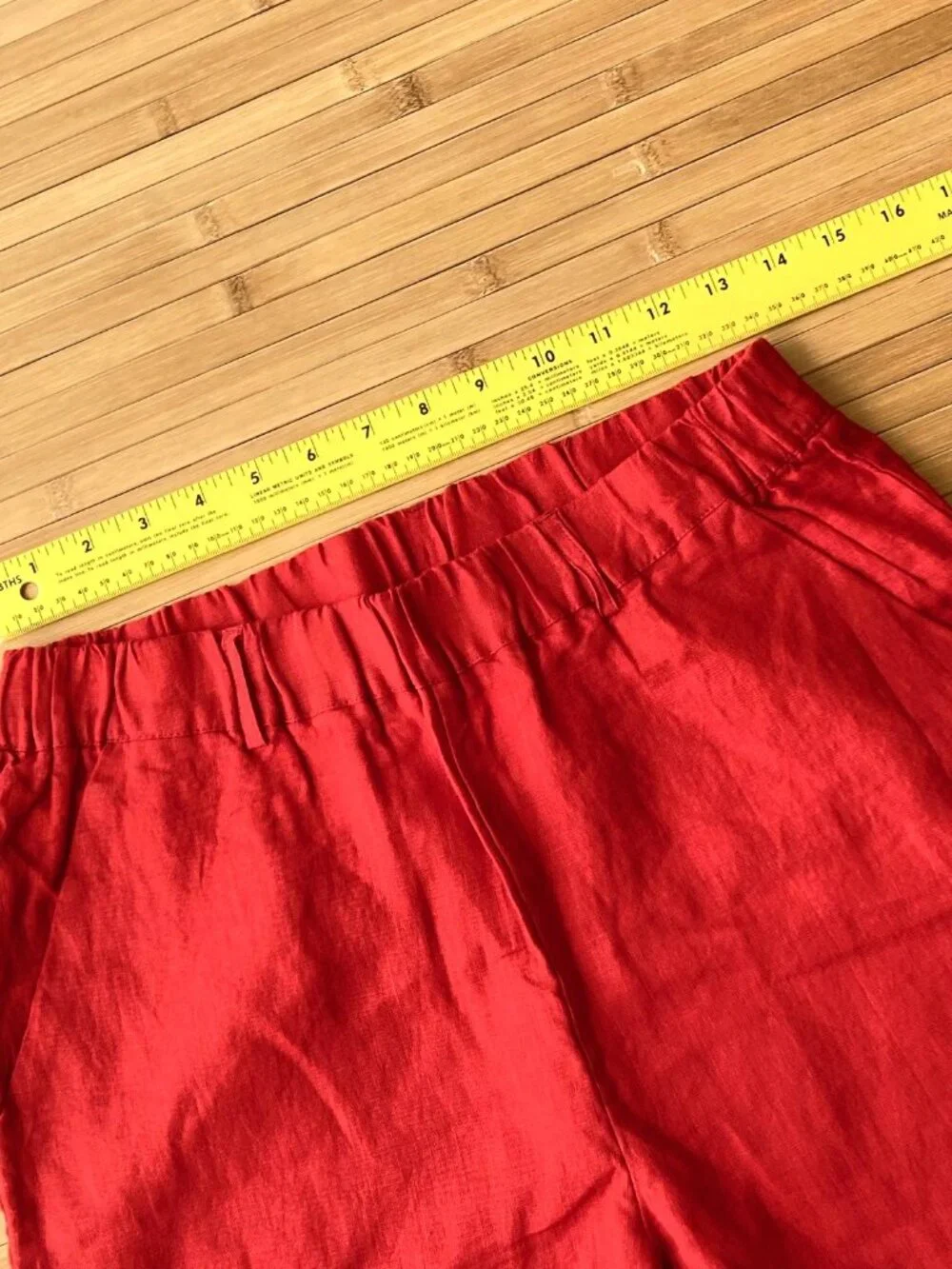 Quince 100% European Linen Ankle Pants Pull On Women Small S Chile Red NWT